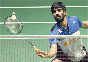  ?? AFP ?? Eighth seed K Srikanth beat Hu Yun of Hong Kong 2112, 2111 in the second round of the Japan Open in Tokyo on Thursday. He faces reigning world champion Viktor Axelsen of Denmark in quarters.