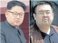  ??  ?? FAMILY INTRIGUE: Half-brothers Kim Jong-un, left, and the late Kim Jong-nam.