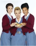  ??  ?? Left to right: Call the Midwife’s Jennifer Kirby, Helen George and Leonie Elliott