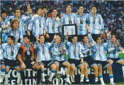  ??  ?? Success...Argentina celebrate winning the Under-20 World Cup in 2001