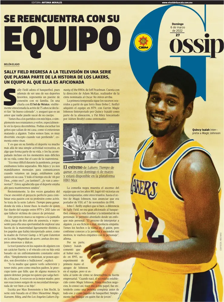  ?? ?? Quincy Isaiah interpreta a Magic Johnson