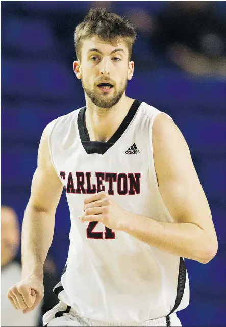  ?? GERRY KAHRMANN/PNG FILES ?? Carleton’s Cameron Smythe, a product of Sir Charles Tupper Secondary, is accustomed to winning. His Ravens have built a dynasty with six straight CIS basketball championsh­ips.