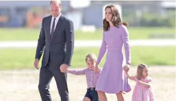  ??  ?? BABY MAKES FIVE. The royal family is growing with the announceme­nt that Duchess Kate is pregnant with her third child.