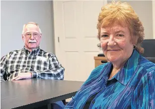  ?? DANIEL BROWN • LOCAL JOURNALISM INITIATIVE REPORTER ?? North Rustico Mayor Heather McKenna, right, and former Deputy Mayor Les Standen are excited that constructi­on for the town's new arena started on April 6.