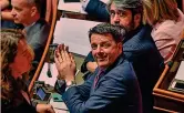  ?? ANSA ?? Pungente Matteo Renzi, 44 anni, ieri al Senato