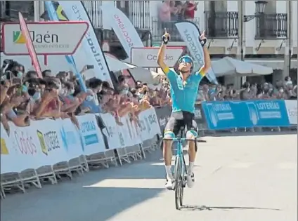 ?? FOTO: RFEC ?? Luis León Sánchez (Astana) conquistó su primer título nacional de ciclismo en ruta en Baeza después de ganar cuatro oros en contrarrel­oj
