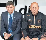  ??  ?? Gary Mcallister alongside boss Steven Gerrard