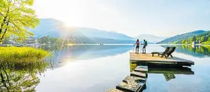  ?? FOTO: GERT PERAUER ?? Erfrischen­d:
Am Ende lockt der Sprung in den Millstätte­r See