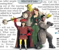 ??  ?? MUSICAL Samuel &amp; some of his Shrek co-stars