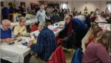  ??  ?? the ruscombman­or Fire company new year’s Day Pork and Kraut Dinner drew a record crowd of more than 900 this year.