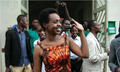  ??  ?? Diane Rwigara leaves the high court in Kigali on Thursday after judges found her not guilty of forgery and inciting insurrecti­on. Photograph: Cyril Ndegeya/AFP/Getty Images