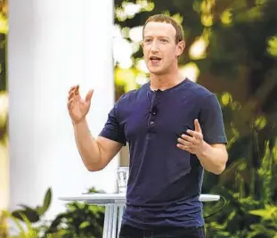  ?? GODOFREDO A. VÁSQUEZ AP FILE ?? In June, Elon Musk challenged Meta CEO Mark Zuckerberg to a cage match. Zuckerberg, who practices Brazilian jiu-jitsu, readily agreed. But the much-hyped event never happened.