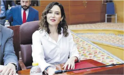  ?? Chema Moya / Efe ?? Isabel Díaz Ayuso, la presidenta de la Comunidad de Madrid, en un pleno el pasado jueves.