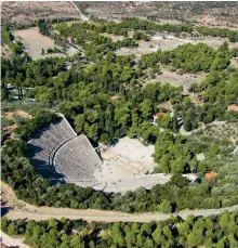  ??  ?? The Ancient Theater of Epidaurus comprises a part of the vast Sanctuary of Asclepius, ‘a remarkable testament to the healing cults of the ancient world and witness to the emergence of scientific medicine,’ according to UNESCO.