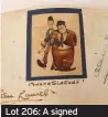  ??  ?? Lot 206: A signed Laurel and Hardy sketch (£200-£300)