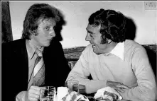  ??  ?? The joker: St John with fellow Scot Denis Law