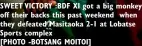  ?? [PHOTO -BOTSANG MOITOI] ?? SWEET VICTORY :BDF XI got a big monkey off their backs this past weekend when they defeated Masitaoka 2-1 at Lobatse Sports complex