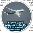  ??  ?? Nearly 60,000 Europeans visited the UK for medical treatment
