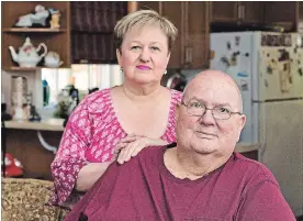  ?? BOB TYMCZYSZYN
TORSTAR ?? Peter Grampola and his wife Nancy in their Thorold South home. Grampola has been at Greater Niagara General Hospital for five months and a shortage of PSWs means he will remain there.