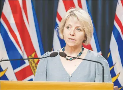 ?? DON CRaIG/GOVERNMENT OF B.C. ?? Provincial health officer Dr. Bonnie Henry has been the face of the government’s COVID-19 response.