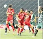  ?? SRENG MENG SRUN ?? Maycon Calijuri (centre) set up the first and scored the second as Boeung Ket defeated Ministry of National Defense at Olympic Stadium on Saturday.