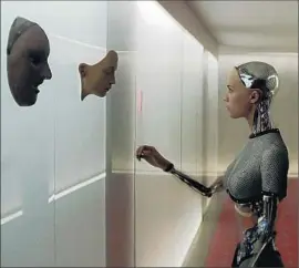  ?? Liam Daniel A24 ?? IN “EX MACHINA,” Alicia Vikander portrays a robot acquiring sentience.