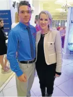  ?? Picture: NOMAZIMA NKOSI ?? MEETING THE TALENT: Tanya Slabbert got to know Mr PE UberMANn finalist Patrick Brown at the meet-and-greet held this week at the Boardwalk