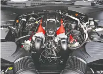  ?? CHRIS BALCERAK/DRIVING ?? The 2020 Maserati Levante Trofeo’s engine.