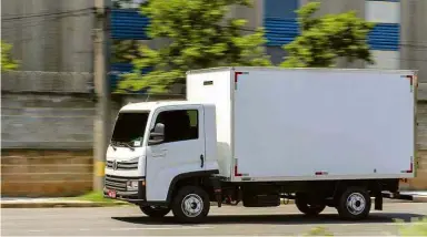  ?? Divulgação ?? Caminhão VUC (veículo urbano de carga) Volkswagen Delivery equipado com baú da 4Truck