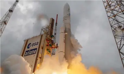  ?? Photograph: Bill Ingalls/UPI/Rex/Shuttersto­ck ?? The launch of the space telescope from French Guiana last month.