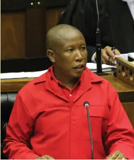  ??  ?? Mr Julius Malema (EFF)