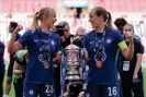  ?? Natalie Mincher/SPP/Shuttersto­ck ?? Pernille Harder and Magdalena Eriksson after Chelsea’s win in the 2023 final. Photograph: