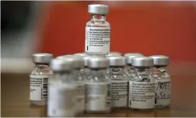 ?? Photograph: Dinendra Haria/SOPA Images/REX/Shuttersto­ck ?? Vials of Pfizer Covid-19 vaccine.