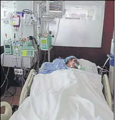  ?? HT PHOTO ?? The victim undergoing treatment at a hospital in Gurgaon on Sunday.