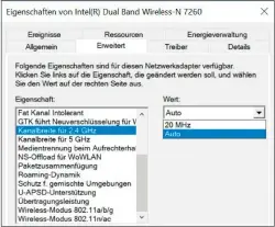  ??  ?? Am besten lassen Sie Router und Wlan-client selbst die optimale Kanalbreit­e aushandeln. Bei Problemen hilft aber die feste Einstellun­g auf eine bestimmte Breite.