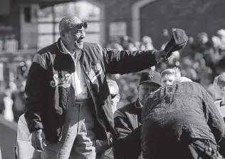  ?? Pool / Getty Images ?? Hall of Famer Willie Mays, who turned 90 on Thursday, will be honored and celebrated at the Padres-Giants game tonight at Oracle Park. It’ll be Mays’ first regular-season game since 2019.