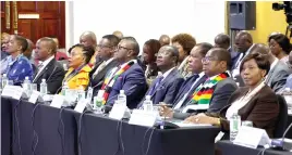  ?? ?? Cabinet Ministers attend the 4th Zimbabwe-Botswana Bi National Commission Summit, in Botswana yesterday