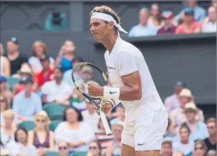  ?? FOTO: EFE ?? Rafa Nadal se mide hoy a Gilles Muller con la intención de regresar a unos cuartos de final de Wimbledon seis años después