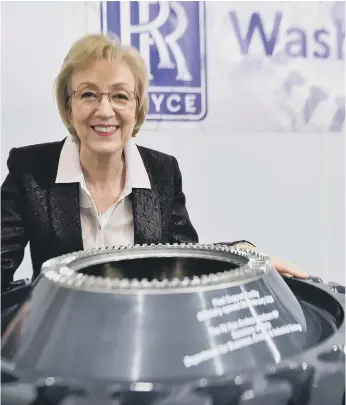  ??  ?? Andrea Leadsom, Secretary of State for Business visits Rolls-Royce at Washington. Picture by Frank Reid