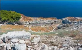  ??  ?? ANCIENT RUINS: The ancient theatre in Thira was built in the second century.