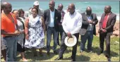  ??  ?? Deputy Minister of Agricultur­e, Forestry and Fisheries Bheki Cele engaged the community of uMtwalume, on the South Coast, during a cabinet focus imbizo on Friday.