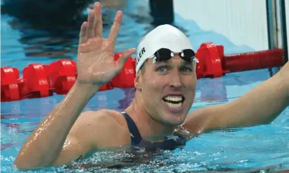  ?? Photograph: Greg Wood/AFP/Getty Images ?? Klete Keller celebrates a relay victory at the 2008 Olympics.