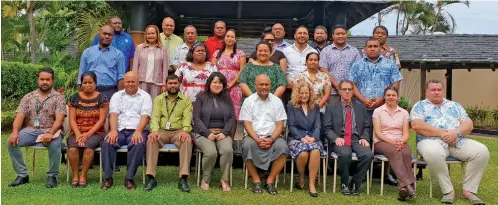  ?? Photo: Nicolette Chambers ?? The Permanent Secretary for Defence and National Security, Osea Cawaru (sitting sixth from left), with the participan­ts during the Regional Biological Weapons Convention (BWC) workshop at the Tanoa Internatio­nal Hotel in Nadi on December 12, 2018.