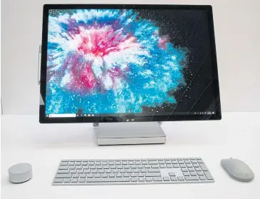  ?? PHOTOS BY AP ?? The Surface Studio 2, the first upgrade to Microsoft Corp’s giant touchscree­n desktop computer, comes with a brighter screen and improved graphics processing.