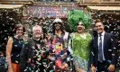  ?? Photograph: Dan Himbrechts/AAP ?? Actually one of the good ones … Queen Victoria Building has been renamed after different Australian queer pioneers: (from left) Australian Marriage Equality chief executive Janine Middleton, original Mardi Gras initiator Ken Davis, Indigenous drag queen Felicia Foxx and drag queen Kita Mean, pictured with Sydney MP Alex Greenwich.