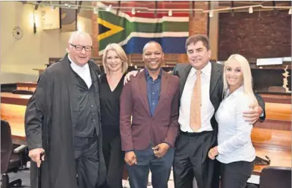 ?? Photo: Freddy Mavunda/Business Day ?? Happier days: Advocate Cedric Puckrin, attorney Wilna Lubbe, Kenneth Makate, investor Kevin Jenkins and an unidentifi­ed colleague (above). An extract from Lubbe’s legal bill (below).