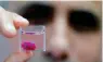  ?? AFP ?? A scientist shows the 3D print of heart with human tissue. —