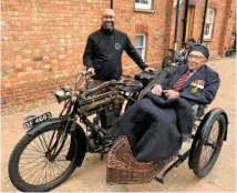  ??  ?? Ben with Captain Tom Moore at the recording of ITV’S The Life & Times
of Captain Sir Tom. Ben helped to gather the bikes for the show