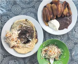  ??  ?? Las San Sivar serves home cooking of El Salvador, with pupusas and plantains.