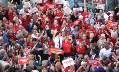  ?? ROBIN LONG ?? When supporters thronged a campaign stop with Justin Trudeau in Port Hope last fall, Kim Rudd realized “we’re going to do it.”